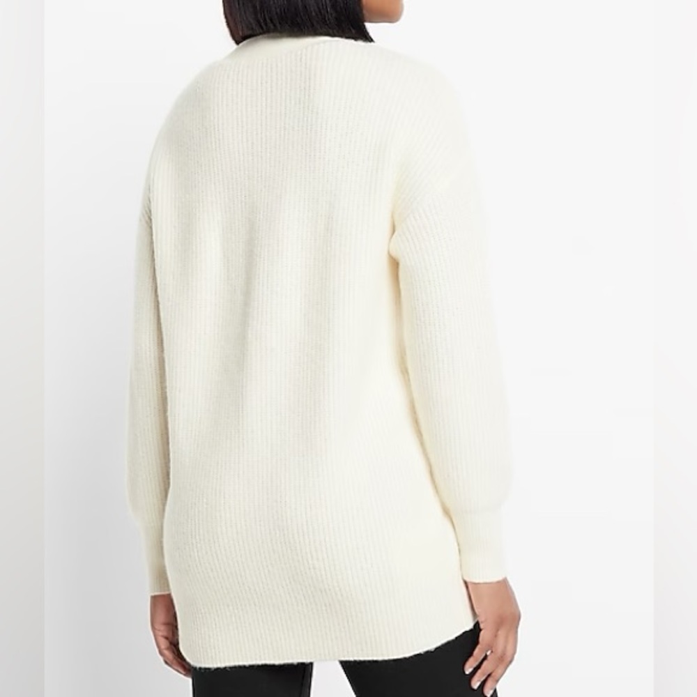 Express | Lace Pieced Button Front Cardigan - image 2